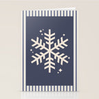 Snowflake Blue Striped Stationery Card Gallery Image 2