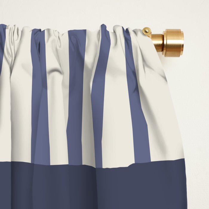Snowflake Blue Striped Window Curtain Gallery Image 2