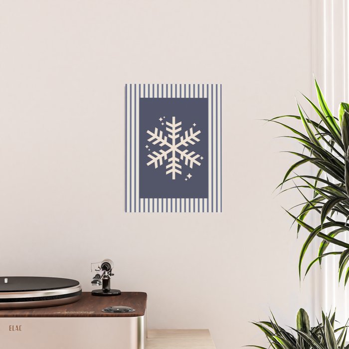 Snowflake Blue Striped Poster Gallery Image 2