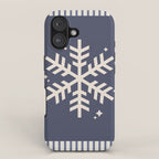 Snowflake Blue Striped iPhone Case Gallery Image 1