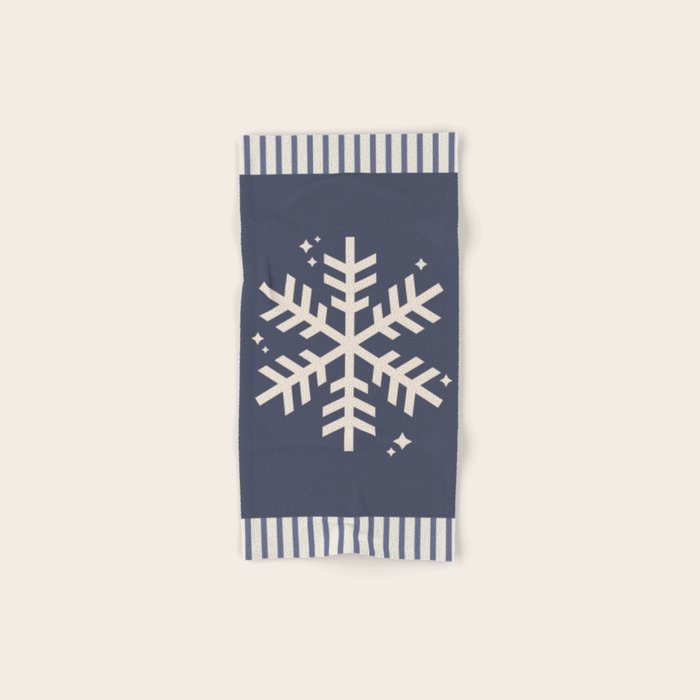 Snowflake Blue Striped Bath Towel Gallery Image 1