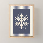 Snowflake Blue Striped Mini Art Print Gallery Image 1