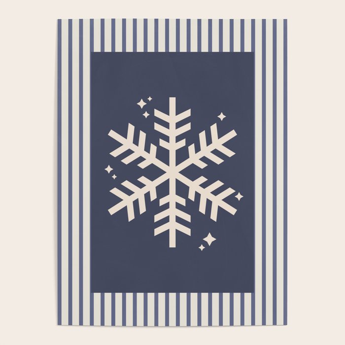 Snowflake Blue Striped Poster Gallery Image 4