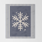 Snowflake Blue Striped Throw Blanket Gallery Image 2