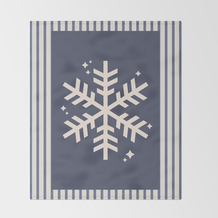 Snowflake Blue Striped Throw Blanket Gallery Image 2