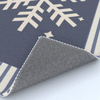 Snowflake Blue Striped Rug Gallery Image 4