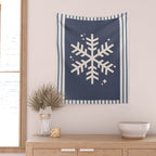 Snowflake Blue Striped Wall Tapestry Gallery Image 2