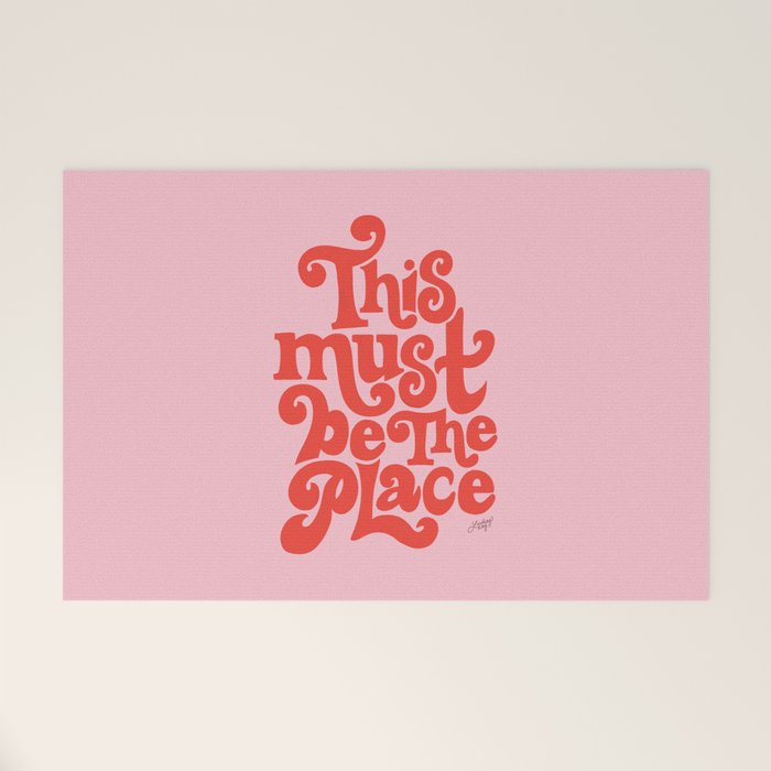 This Must Be The Place (Pink/Red Palette) Welcome Mat Gallery Image 1