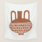 Linocut Vase #2 Wall Tapestry Gallery Image 4