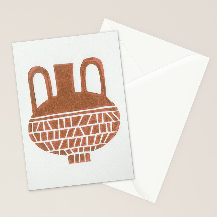 Linocut Vase #2 Stationery Card Gallery Image 2