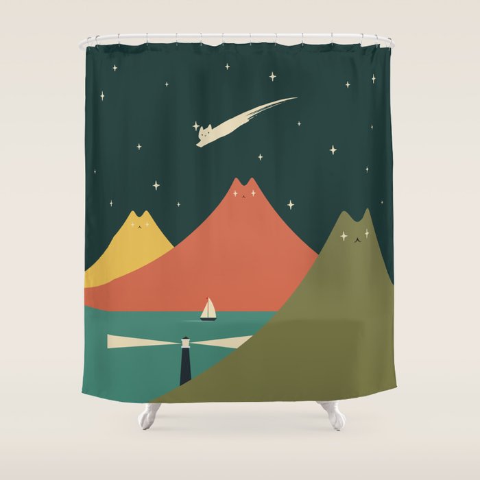 Cat Landscape 130 Shower Curtain Gallery Image 1