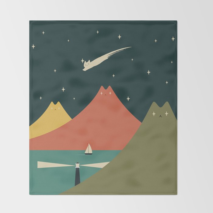 Cat Landscape 130 Throw Blanket Gallery Image 2