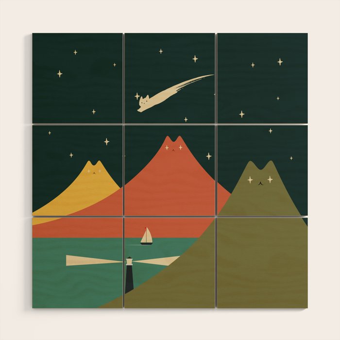 Cat Landscape 130 Wood Wall Art Gallery Image 1