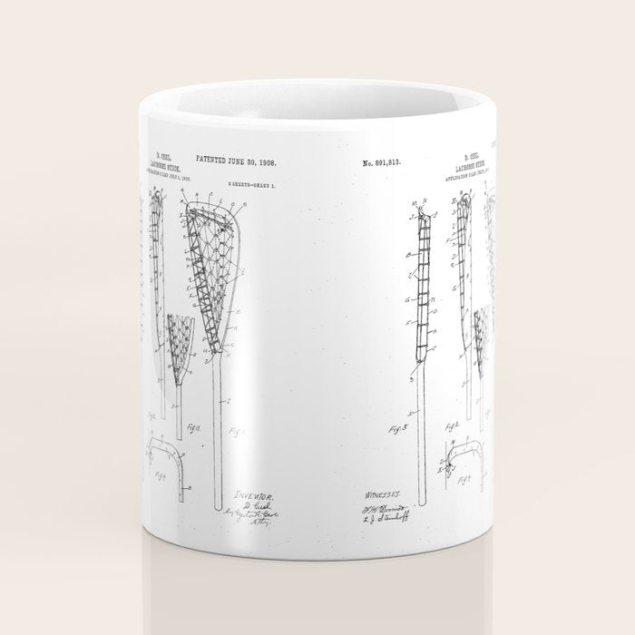 Lacrosse Stick Patent - Lacrosse Player Art - Black Chalkboard Coffee Mug Gallery Image 4