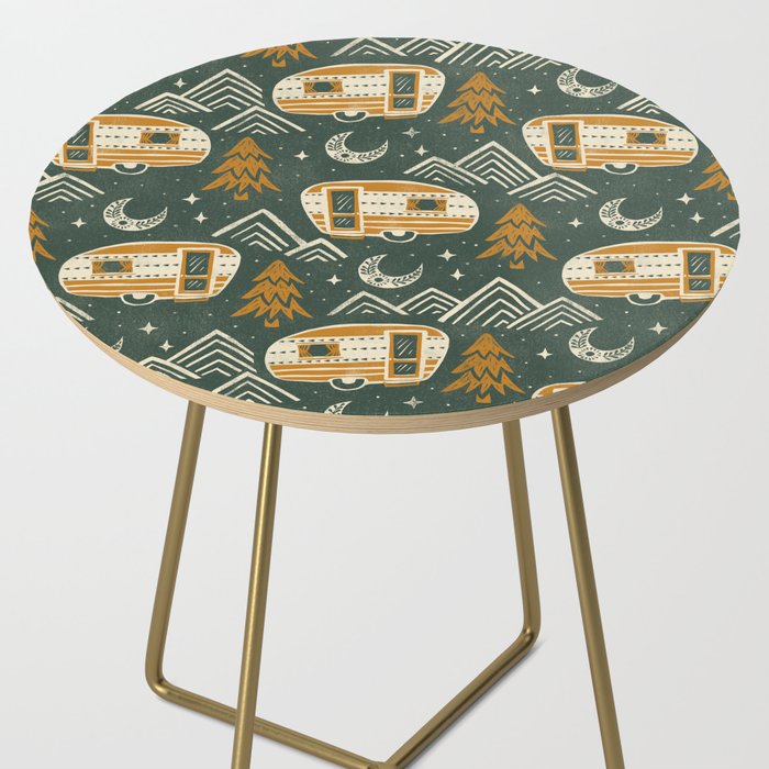 Little Camper - forest green and gold Side Table Gallery Image 2