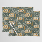 Little Camper - forest green and gold Placemat Gallery Image 1