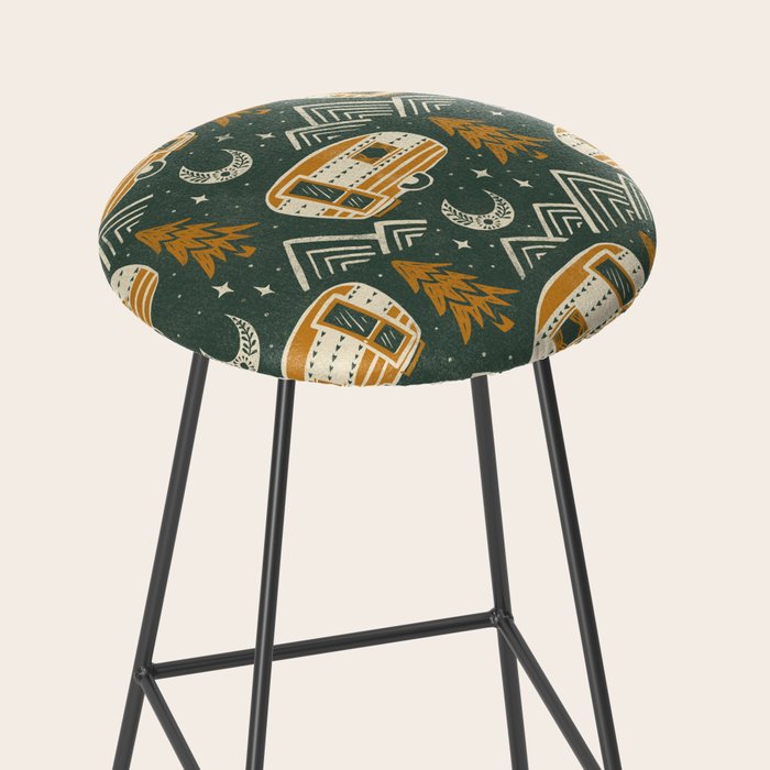 Little Camper - forest green and gold Stool Gallery Image 2