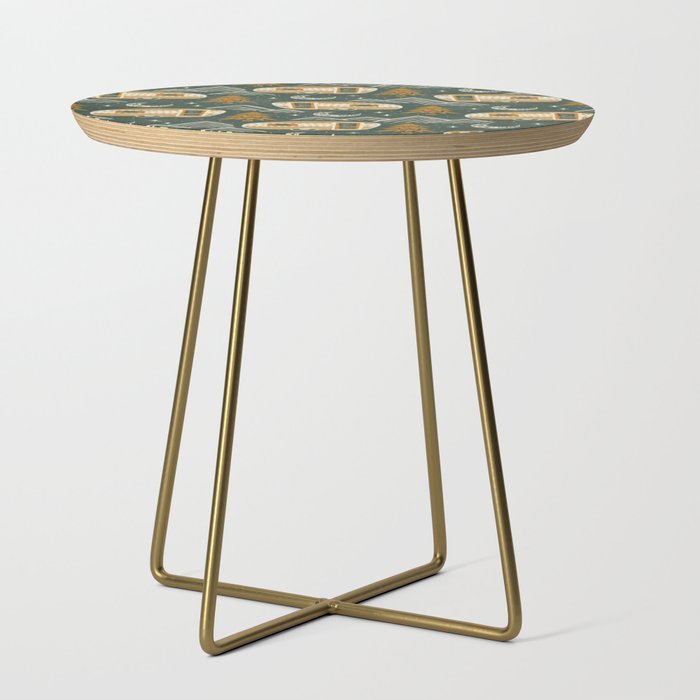 Little Camper - forest green and gold Side Table Gallery Image 1
