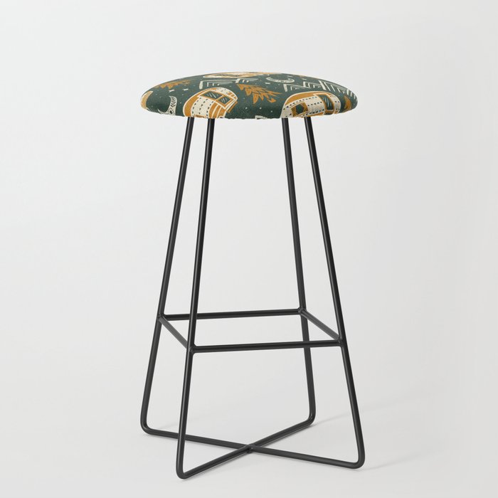 Little Camper - forest green and gold Stool Gallery Image 1