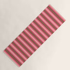 Eclectic Stripes Vertical Pattern in Brown Pink Cream Yoga Mat Gallery Image 1
