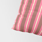 Eclectic Stripes Vertical Pattern in Brown Pink Cream Pillow Sham Gallery Image 4