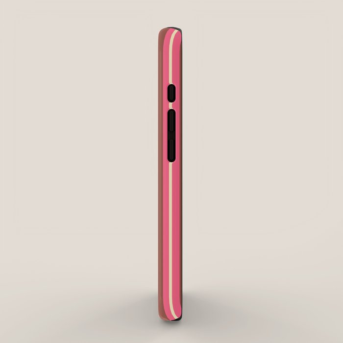 Eclectic Stripes Vertical Pattern in Brown Pink Cream iPhone Case Gallery Image 2
