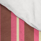 Eclectic Stripes Vertical Pattern in Brown Pink Cream Comforter Gallery Image 4