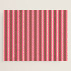 Eclectic Stripes Vertical Pattern in Brown Pink Cream Jigsaw Puzzle Gallery Image 1