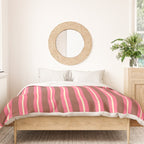 Eclectic Stripes Vertical Pattern in Brown Pink Cream Duvet Cover Gallery Image 3