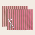 Eclectic Stripes Vertical Pattern in Brown Pink Cream Placemat Gallery Image 1