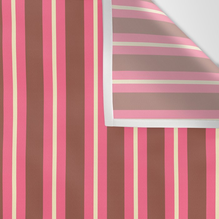 Eclectic Stripes Vertical Pattern in Brown Pink Cream Wall Tapestry Gallery Image 3