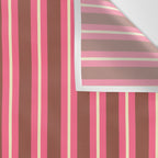 Eclectic Stripes Vertical Pattern in Brown Pink Cream Wall Tapestry Gallery Image 3