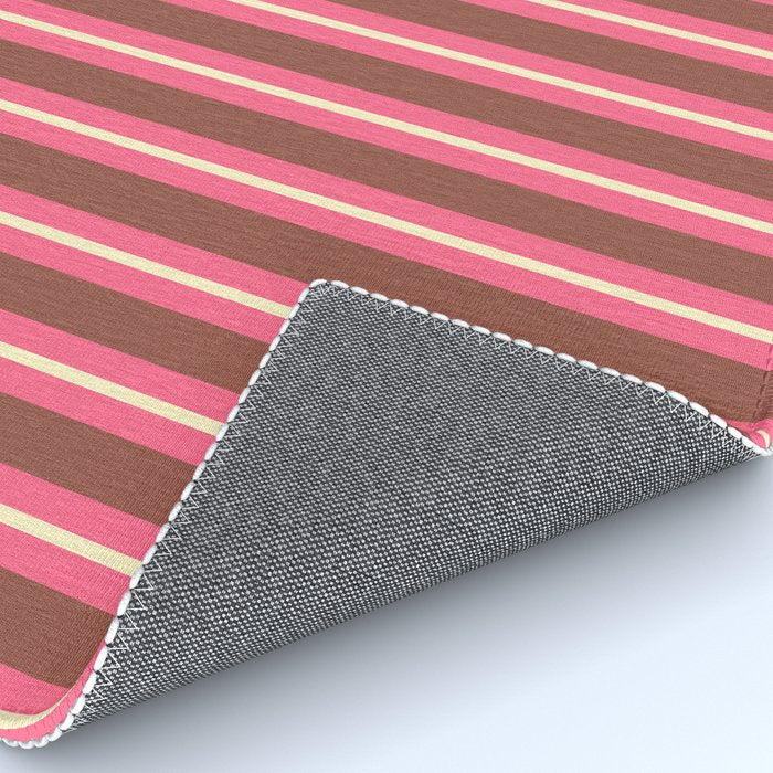 Eclectic Stripes Vertical Pattern in Brown Pink Cream Rug Gallery Image 4