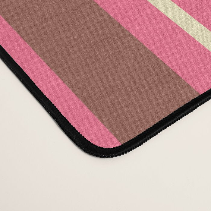 Eclectic Stripes Vertical Pattern in Brown Pink Cream Desk Mat Gallery Image 4