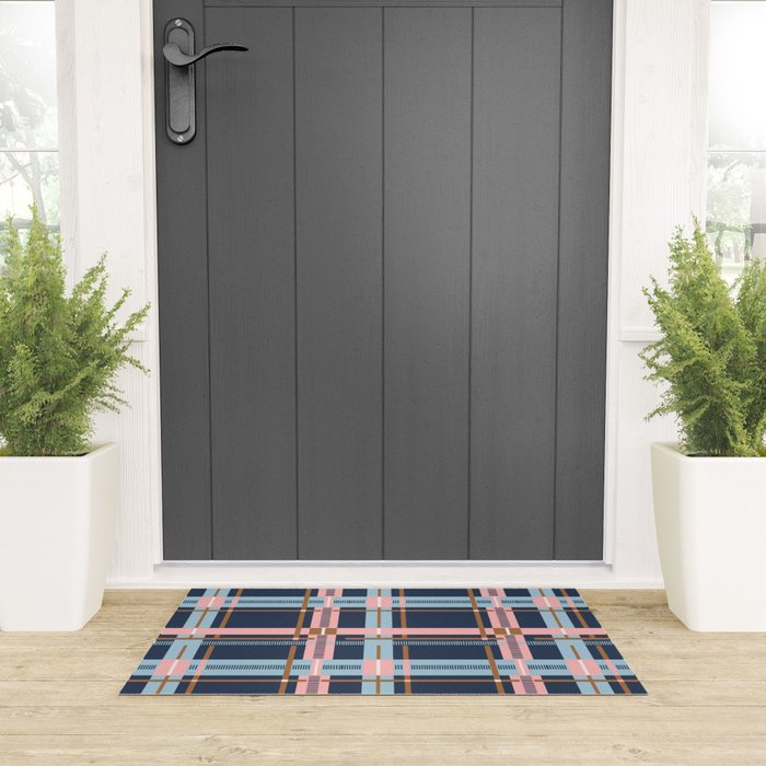 Dark Bold Linear Harmony Welcome Mat Gallery Image 3