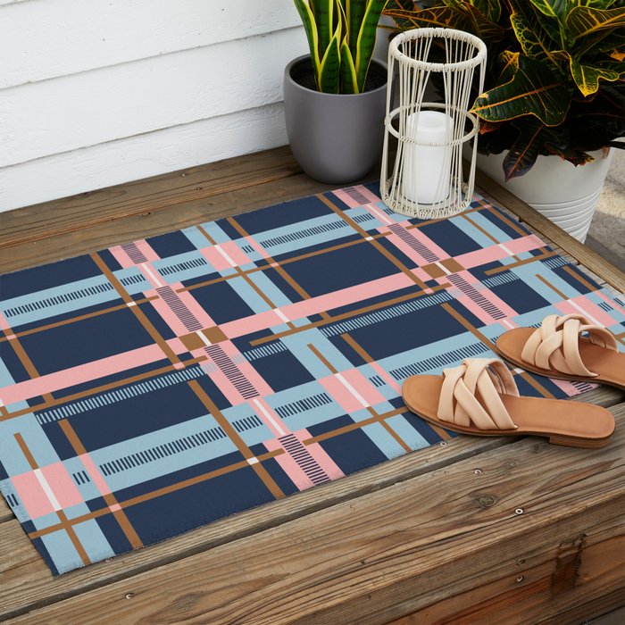 Dark Bold Linear Harmony Outdoor Rug Gallery Image 2