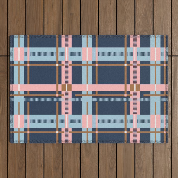 Dark Bold Linear Harmony Outdoor Rug Gallery Image 1