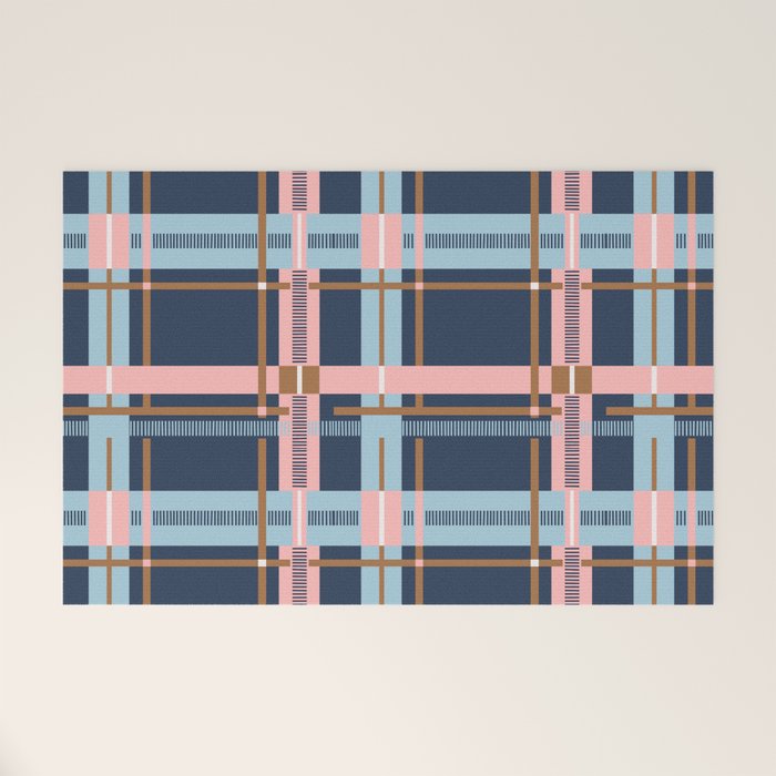 Dark Bold Linear Harmony Welcome Mat Gallery Image 1