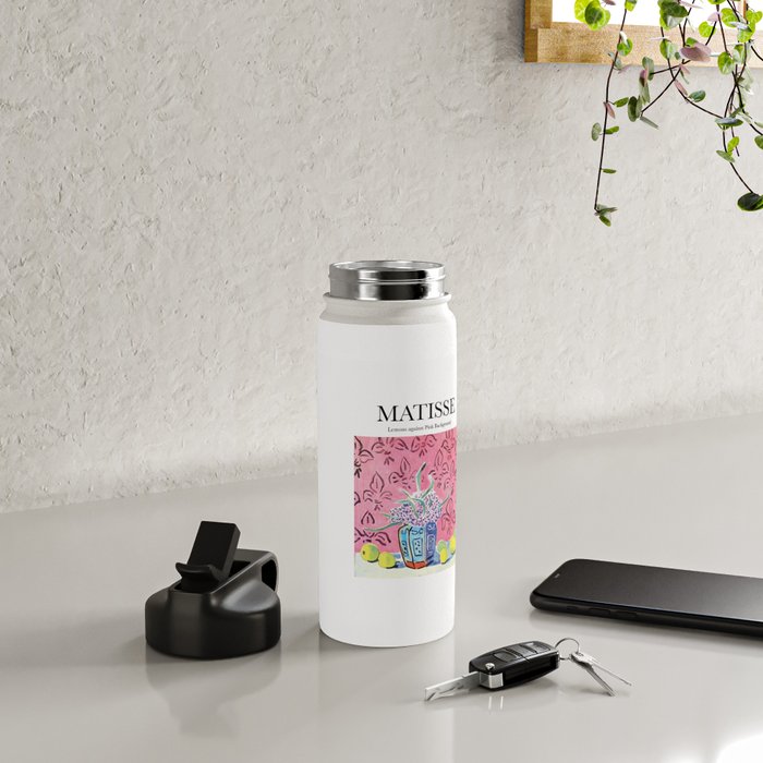Lemons against Pink Background by Henri Matisse - Artwork Design Water Bottle Gallery Image 5