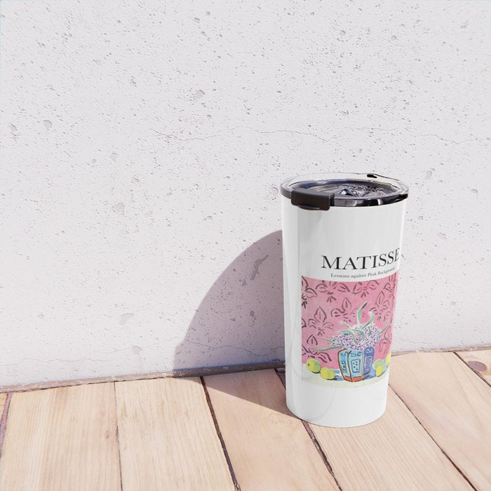 Lemons against Pink Background by Henri Matisse - Artwork Design Travel Mug Gallery Image 4