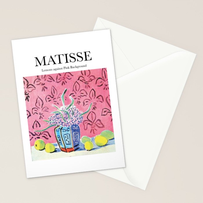 Lemons against Pink Background by Henri Matisse - Artwork Design Stationery Card Gallery Image 2