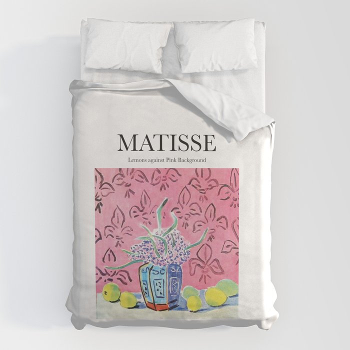 Lemons against Pink Background by Henri Matisse - Artwork Design Duvet Cover Gallery Image 6