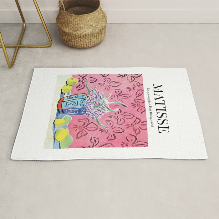 Lemons against Pink Background by Henri Matisse - Artwork Design Rug Gallery Image 1