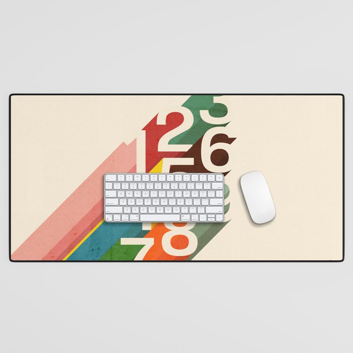 Retro Numbers Desk Mat Gallery Image 1