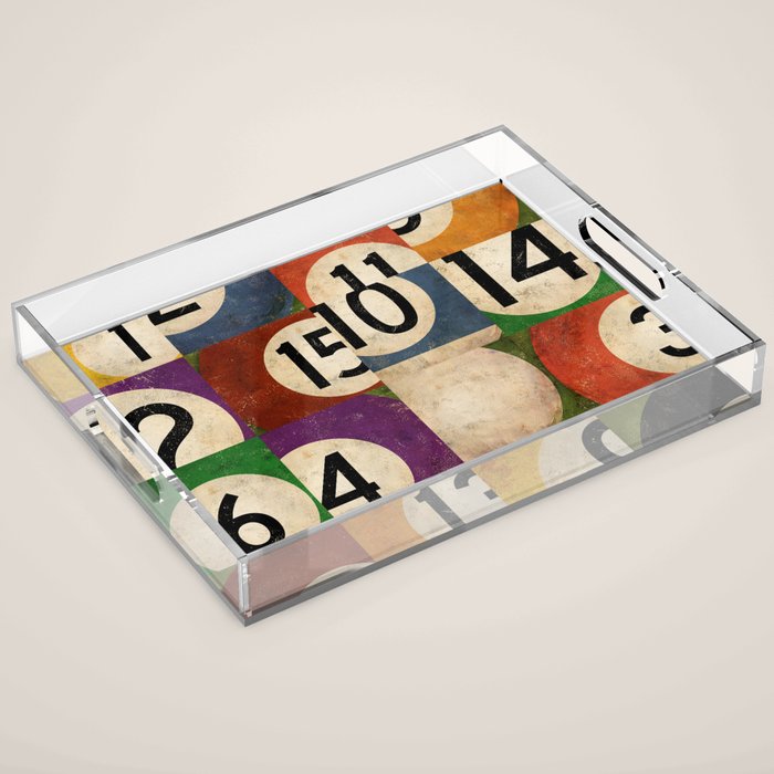 Billiards pool balls graphic art Acrylic Tray Gallery Image 1
