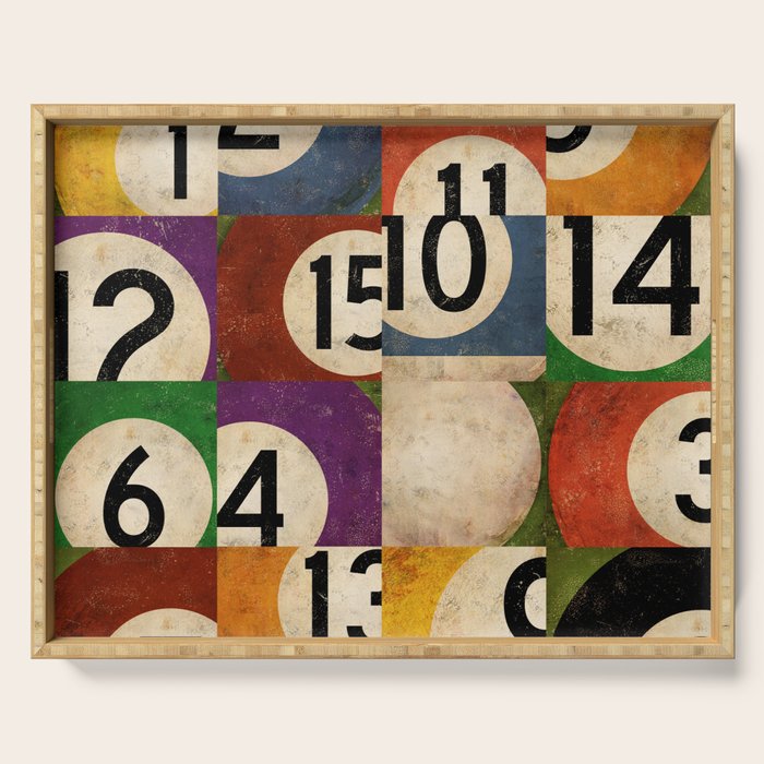 Billiards pool balls graphic art Serving Tray Gallery Image 1