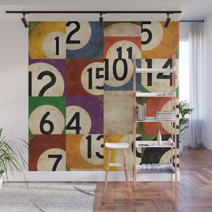 Billiards pool balls graphic art Wall Mural Gallery Image 1
