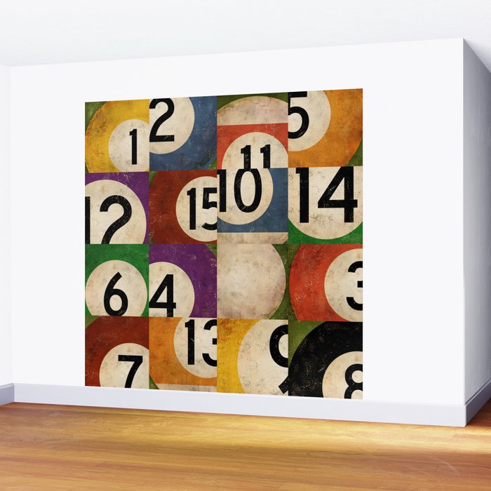 Billiards pool balls graphic art Wall Mural Gallery Image 2