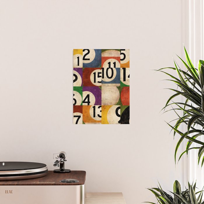 Billiards pool balls graphic art Poster Gallery Image 2