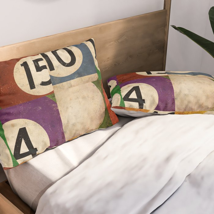 Billiards pool balls graphic art Pillow Sham Gallery Image 2